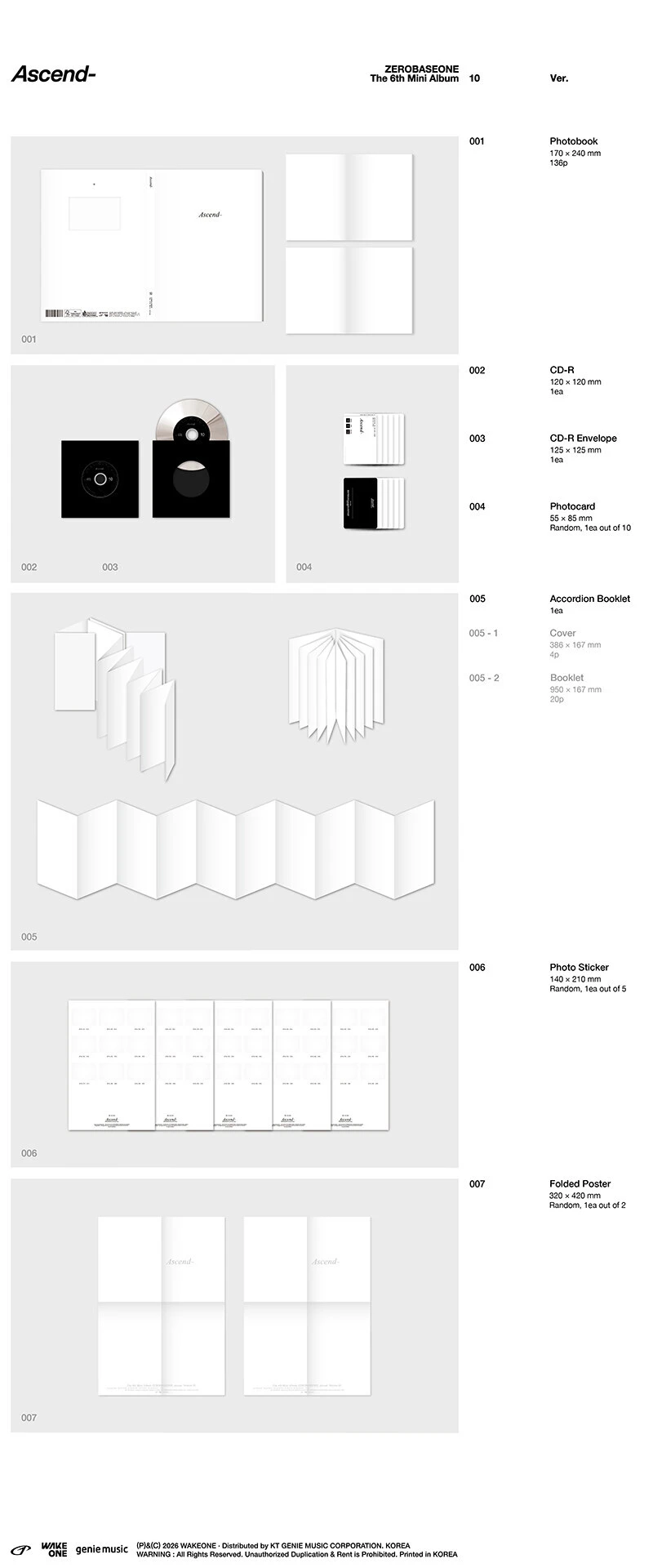 (Photobook ver. Random) ZEROBASEONE - Ascend- (6th Mini Album)