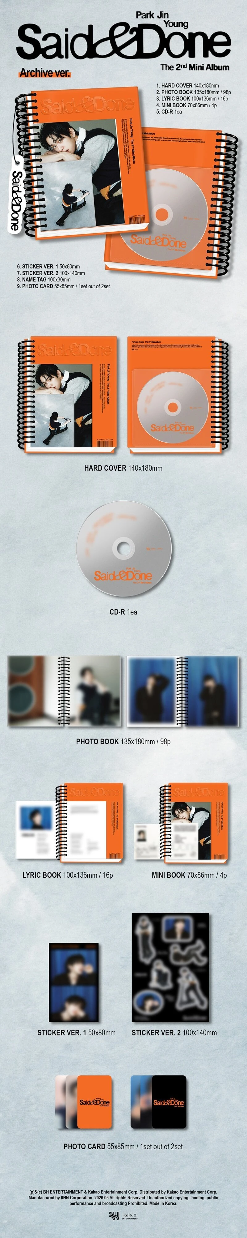 (Archive ver.) Park Jinyoung (GOT7) - Said Done (2nd Mini Album)