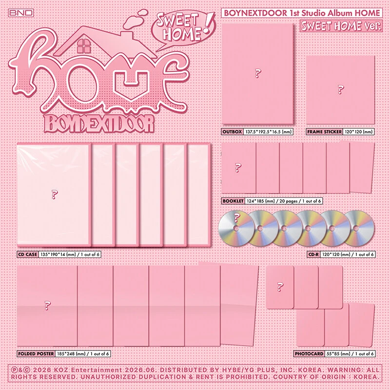 (SWEET HOME ver. Random) BOYNEXTDOOR - 1st Studio Album HOME