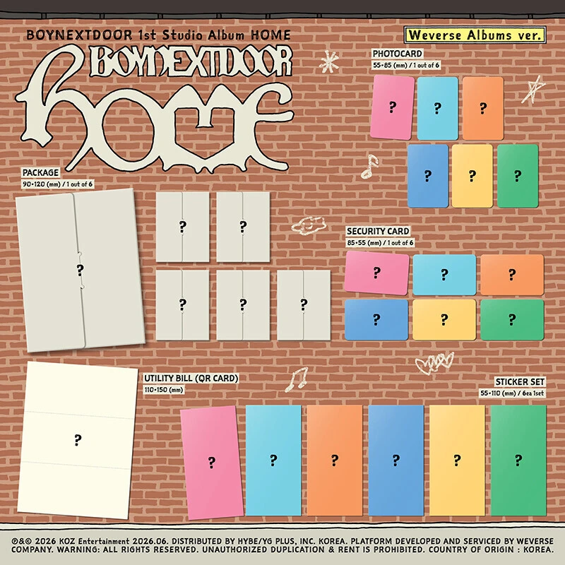 (Weverse Albums ver. Random) BOYNEXTDOOR - 1st Studio Album HOME