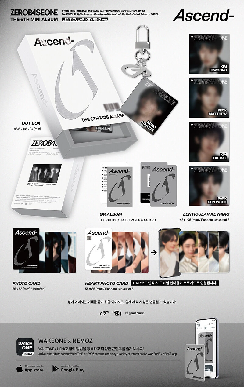 (LENTICULAR KEYRING ver. Random) ZEROBASEONE - Ascend- (6th Mini Album)