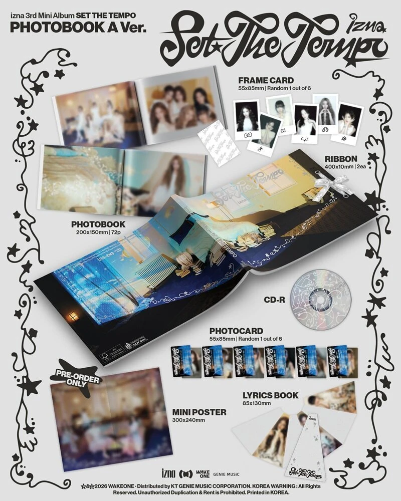 (Photobook ver. Random) izna - SET THE TEMPO (3rd mini album)