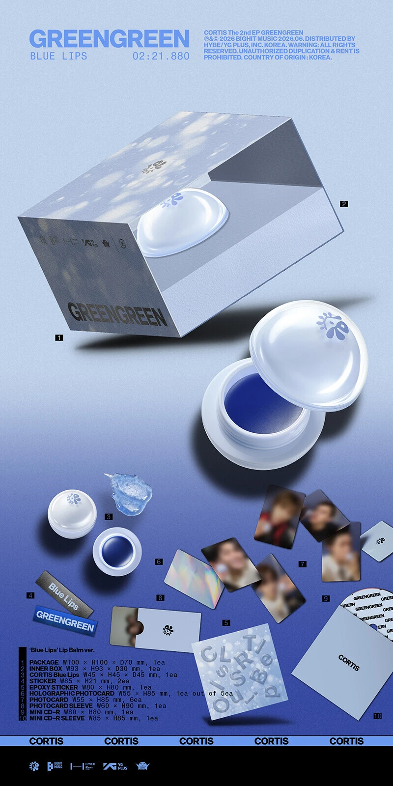 (Blue Lips Lip Balm ver.) CORTIS - GREENGREEN (2nd EP)