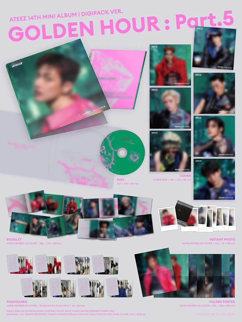 (DIGIPACK ver. Random) ATEEZ - GOLDEN HOUR : Part.5 (14th Mini Album)