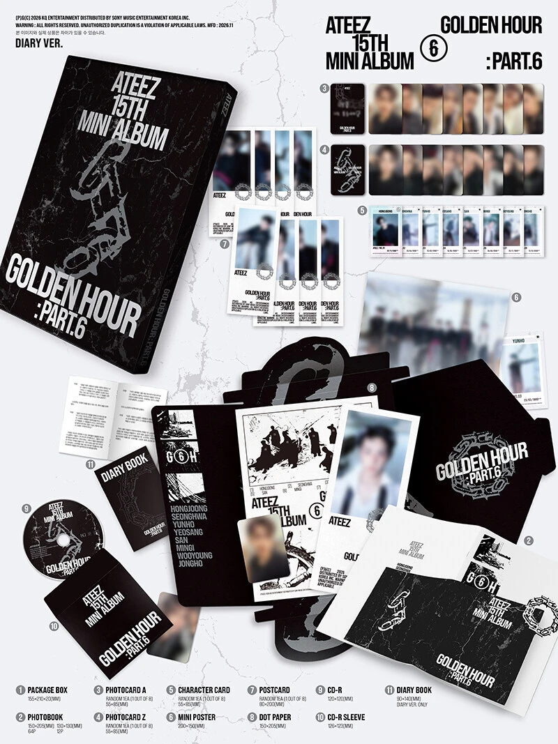 (Version Choice) ATEEZ - GOLDEN HOUR : Part.6 (15th Mini Album)