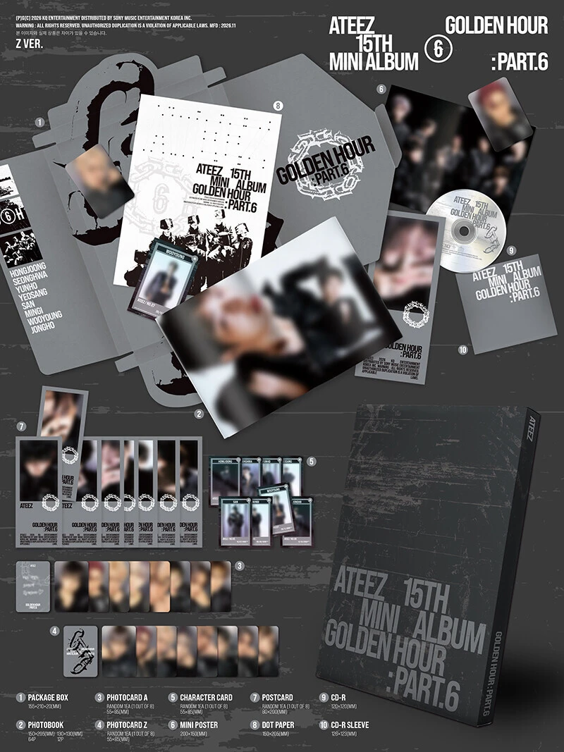 (Version Choice) ATEEZ - GOLDEN HOUR : Part.6 (15th Mini Album)