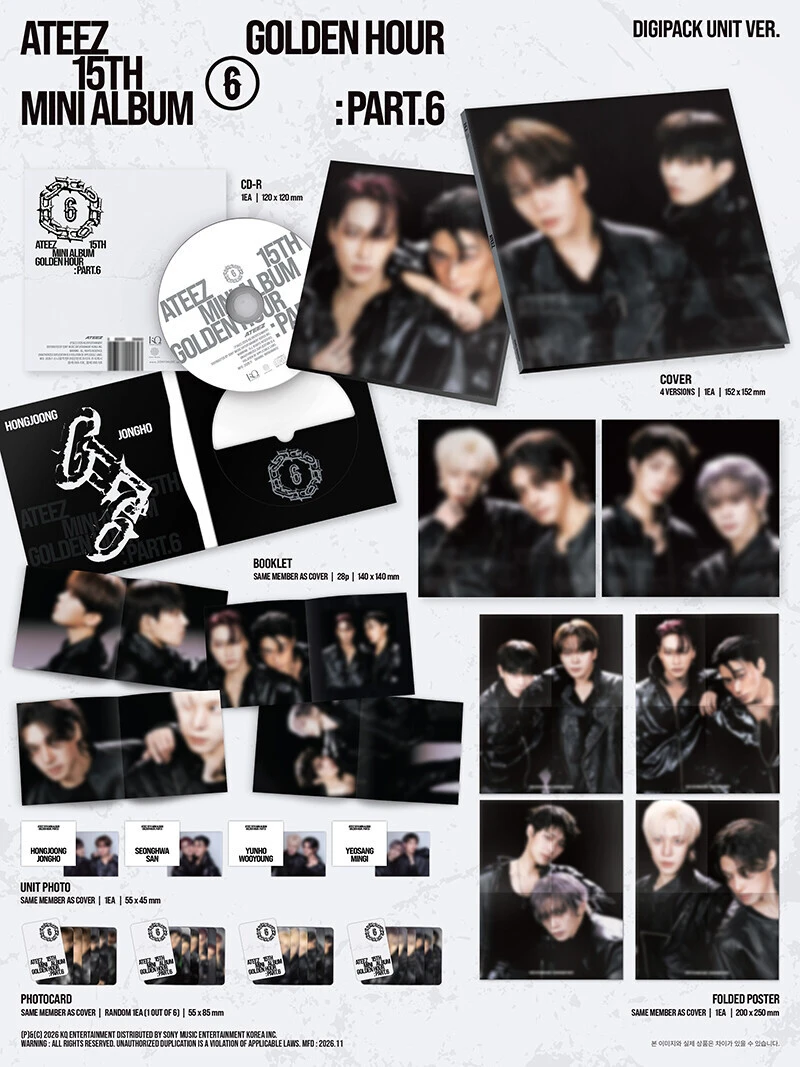 (DIGIPACK UNIT ver. Random) ATEEZ - GOLDEN HOUR : Part.6 (15th Mini Album)